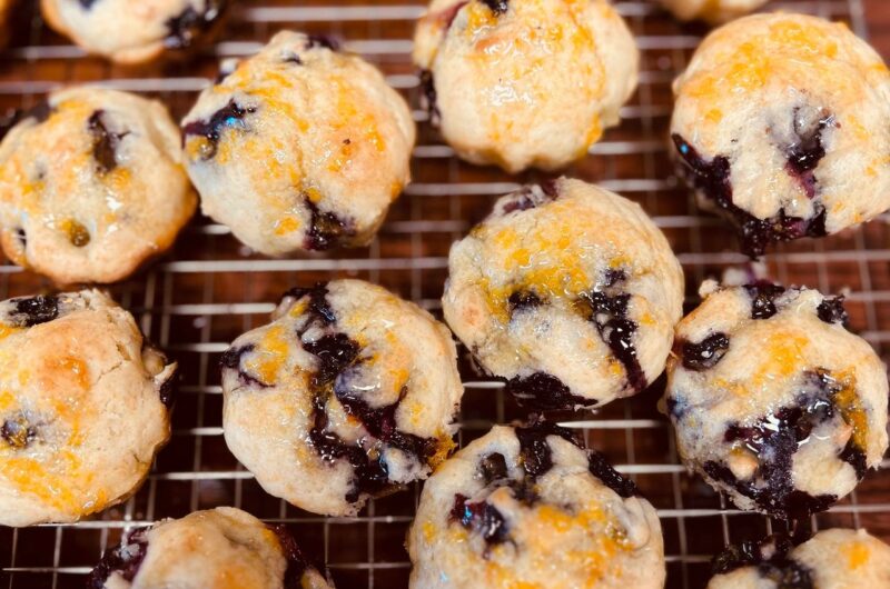 The BEST Buttermilk Blueberry Muffins with Lemon-Orange Glaze