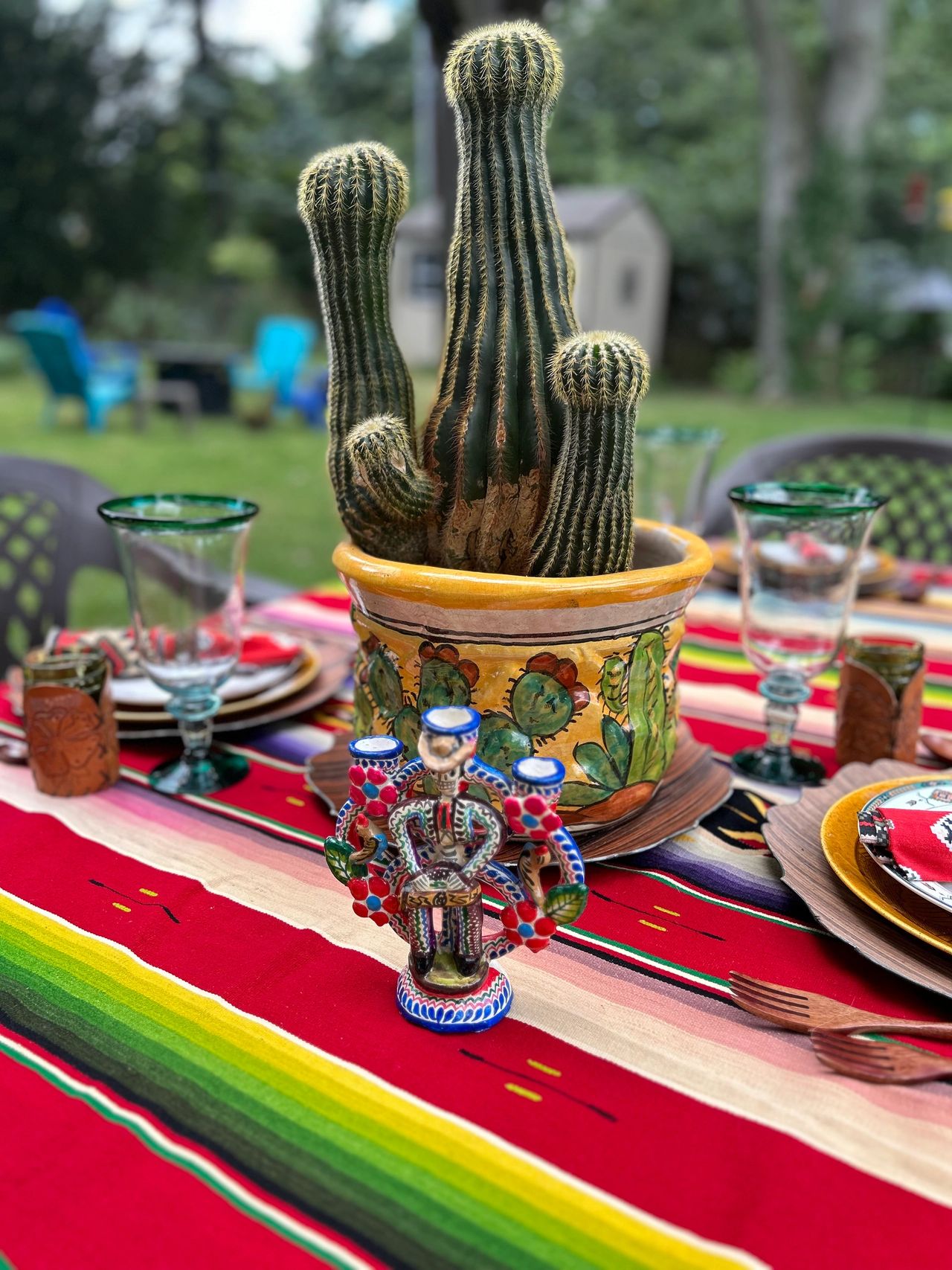 cactus, table, entertaining, dining, Mexican, day of the dead