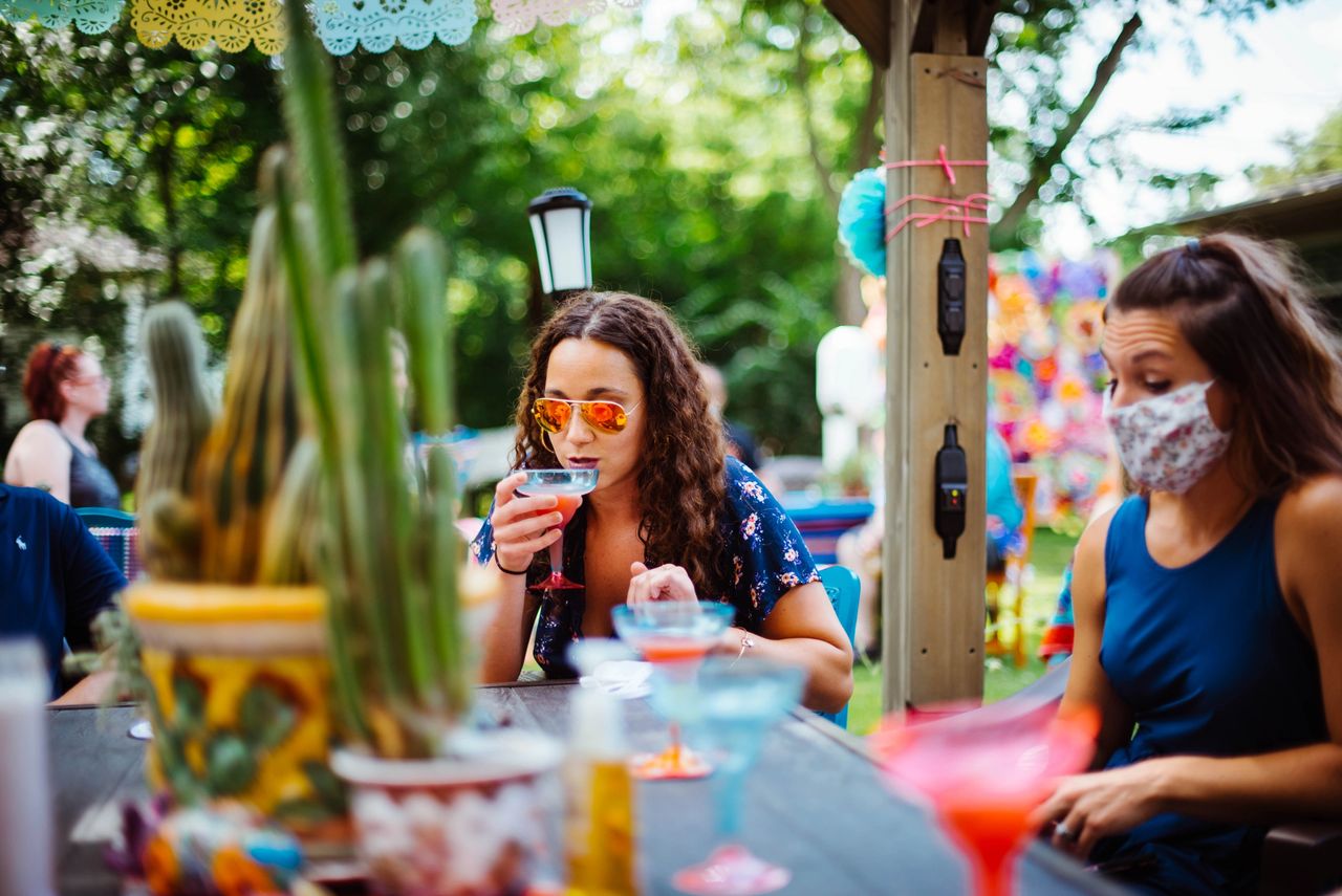 Guests enjoying themselves at the fiesta shower. Claire Keathley Photography