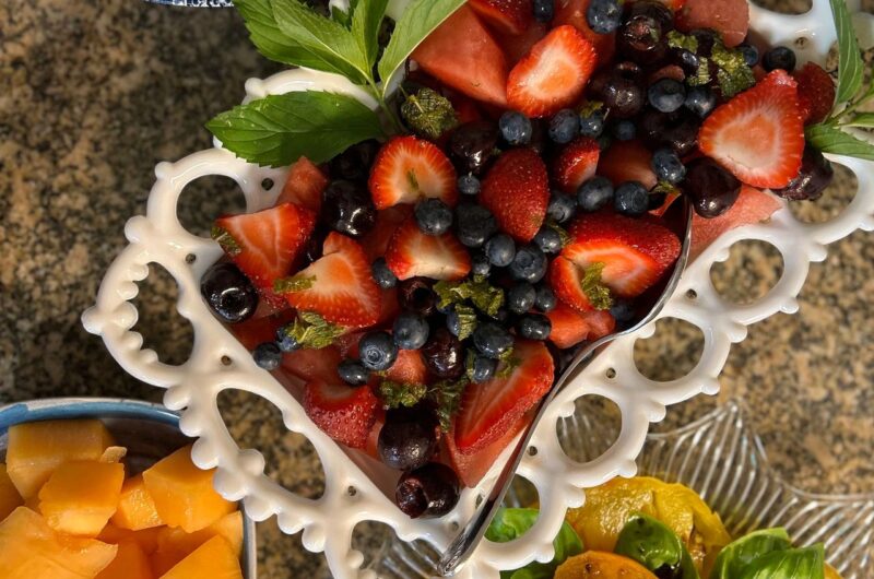 Watermelon and berry salad with lime vinaigrette