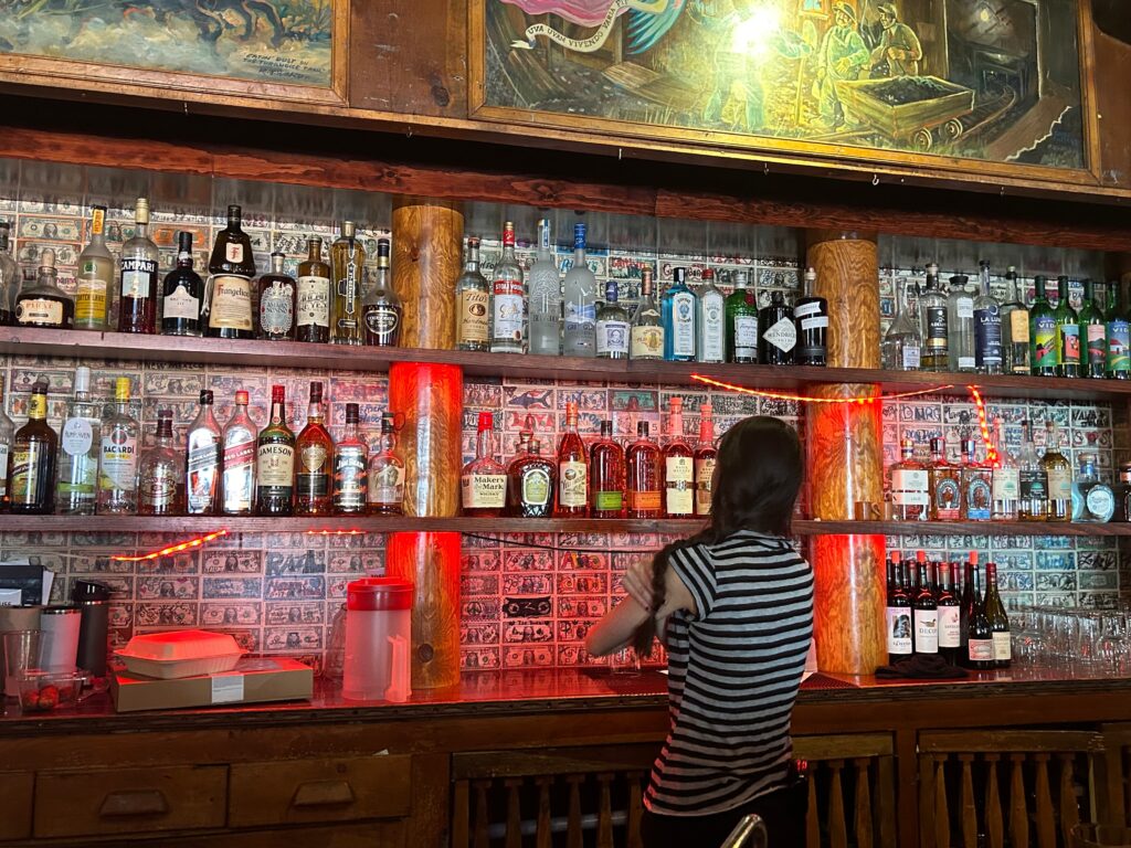 Bar at Mine Shaft Tavern in Madrid, NM