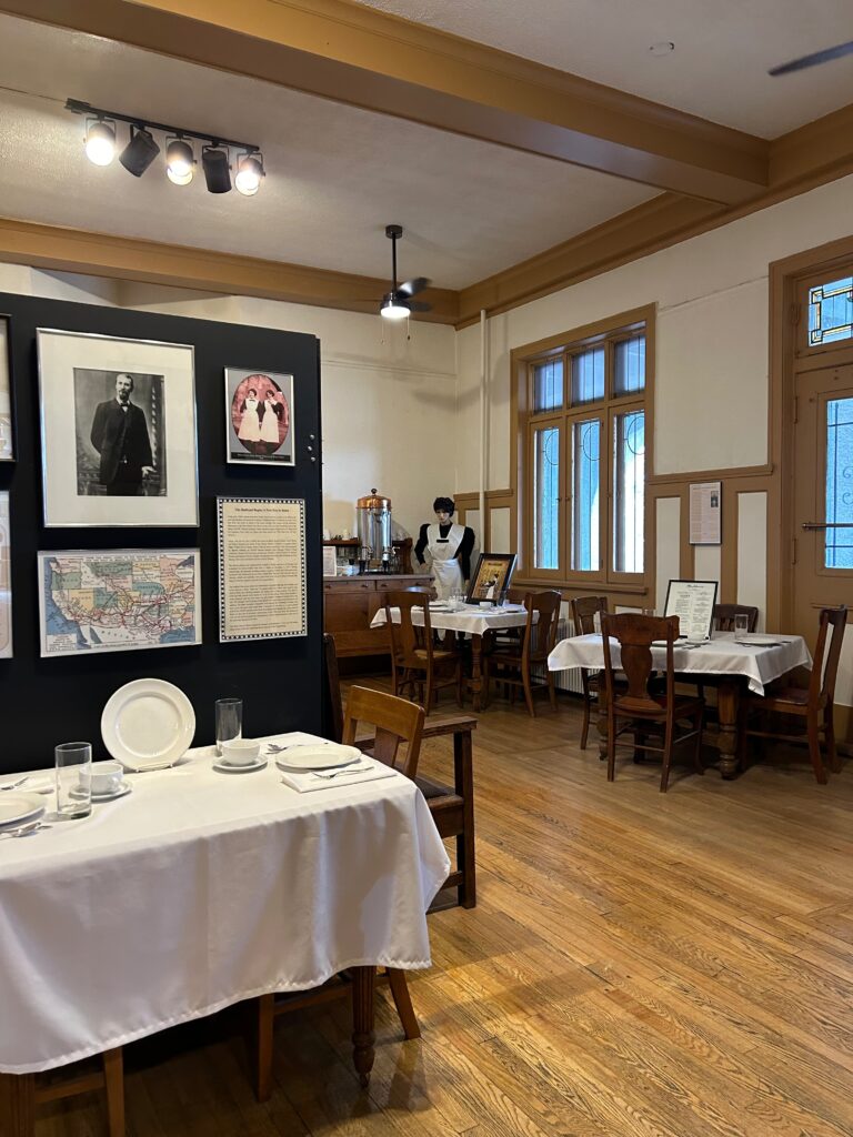 Dining room at Harvey House Museum