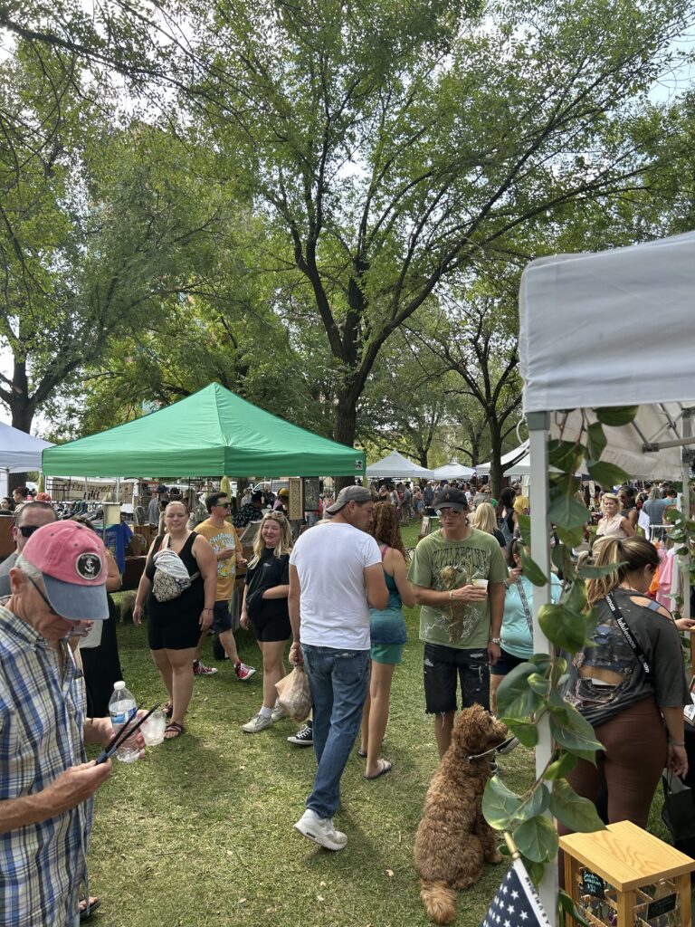 Shoppers at antique show