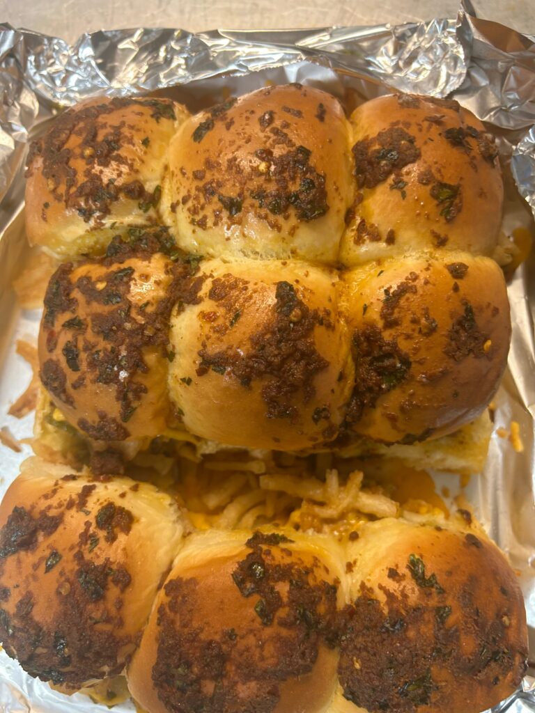 Pan of slider sandwiches