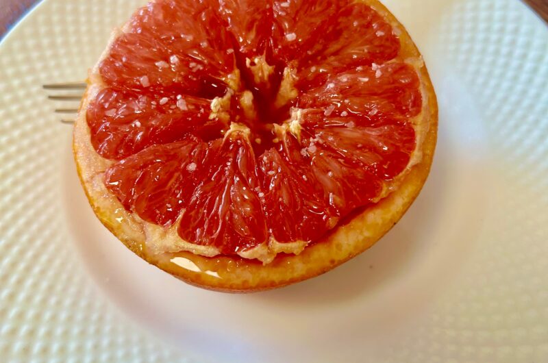 Baked grapefruit with hot honey