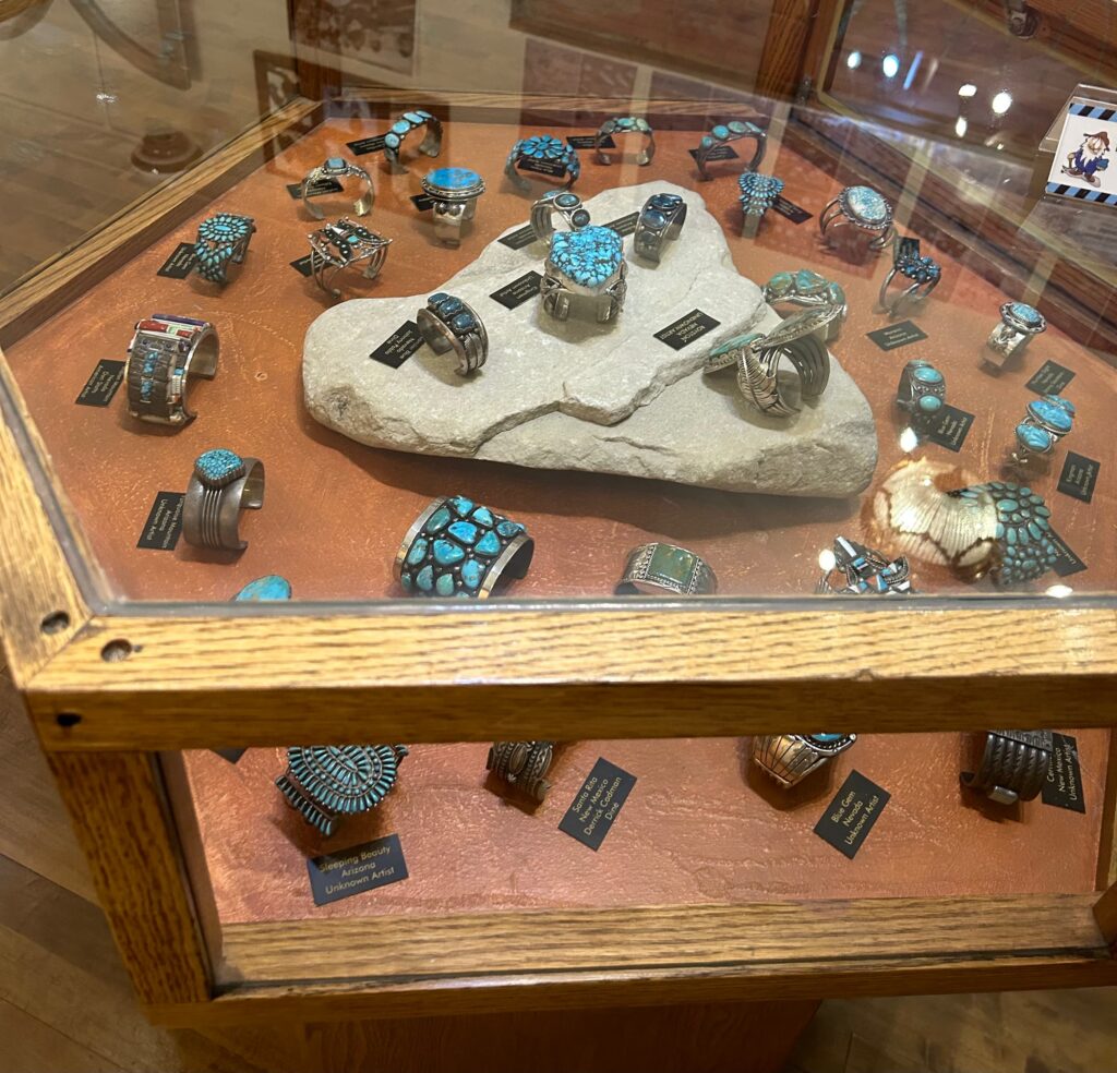 Jewelry on display at the Turquoise Museum in Albuquerque.